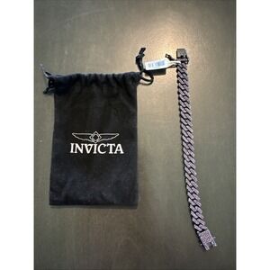 Invicta Men's Iced Out Purple Amethyst Moissanite Cuban Bracelet | MSRP = $120